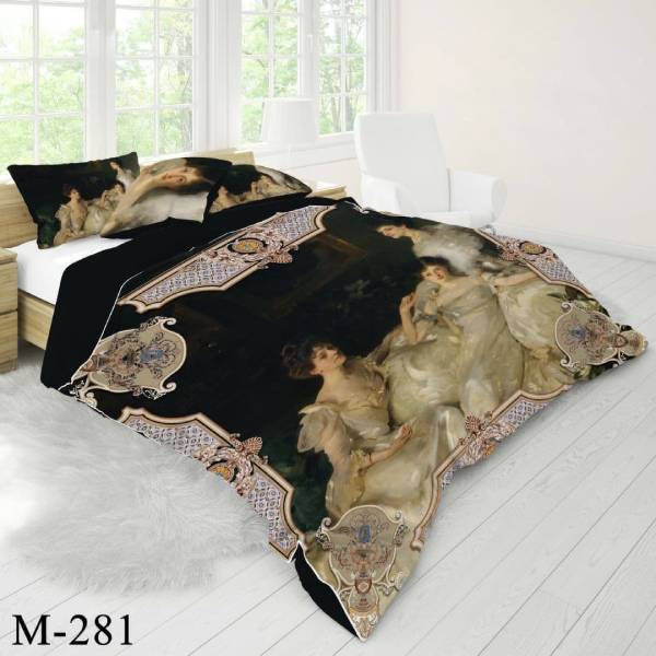 روتختی سه بعدی ساتن ابریشم ترک طرح خاص- کد M 281