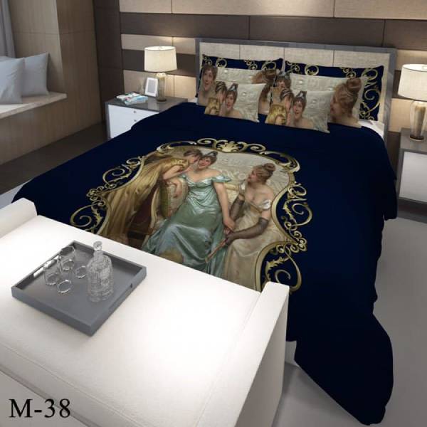 روتختی سه بعدی ساتن ابریشم ترک طرح خاص - کد M 38
