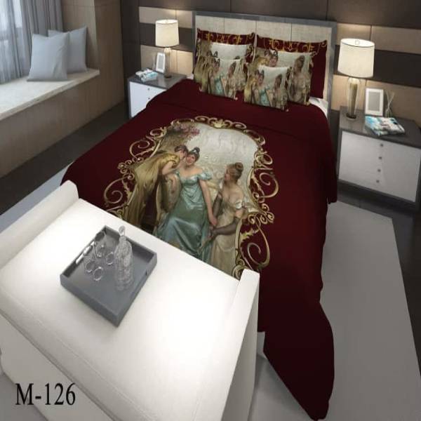 روتختی سه بعدی ساتن ابریشم ترک طرح خاص - کد M 126