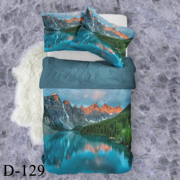 روتختی سه بعدی ساتن ابریشم ترک طرح طبیعت - کد D 129