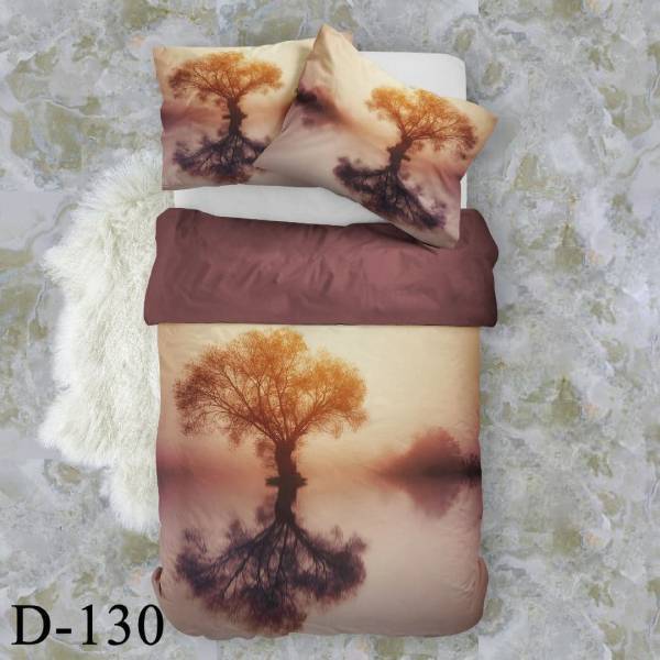 روتختی سه بعدی ساتن ابریشم ترک طرح طبیعت - کد D 130