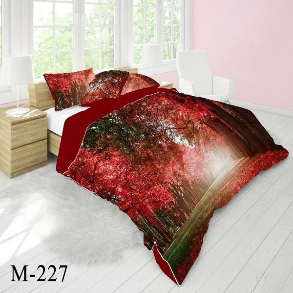 روتختی سه بعدی ساتن ابریشم ترک طرح طبیعت - کد M 227