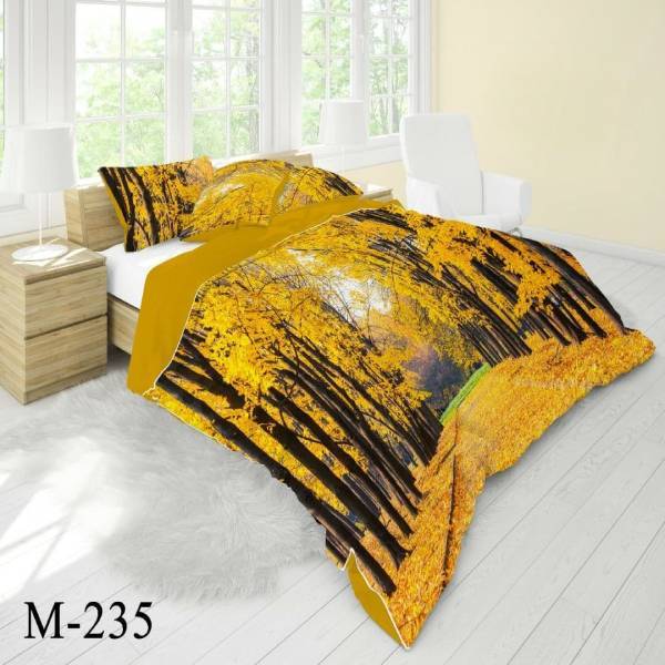 روتختی سه بعدی ساتن ابریشم ترک طرح طبیعت - کد M 235