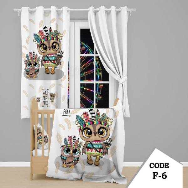روتختی سه بعدی ساتن ابریشم ترک طرح عروسکی - کد F 6