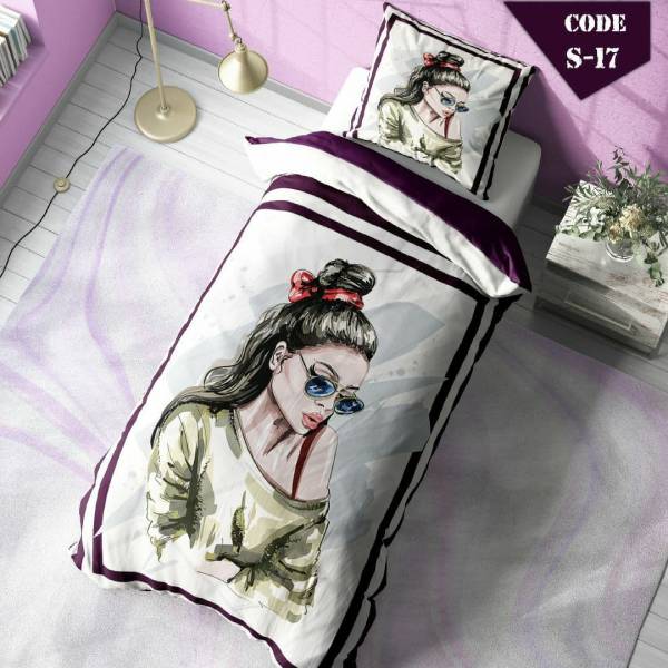 روتختی سه بعدی ساتن ابریشم ترک طرح مدرن - کد 17 S