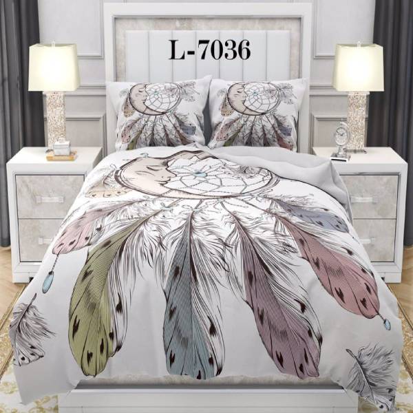 روتختی سه بعدی ساتن ابریشم ترک طرح مدرن - کد 7036