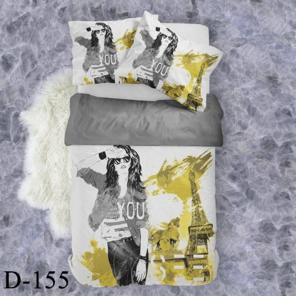 روتختی سه بعدی نخ پنبه میکروتنسل ترک طرح مدرن - کد D 155