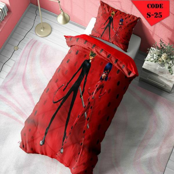 روتختی سه بعدی ساتن ابریشم ترک طرح کارتونی - کد 25 S