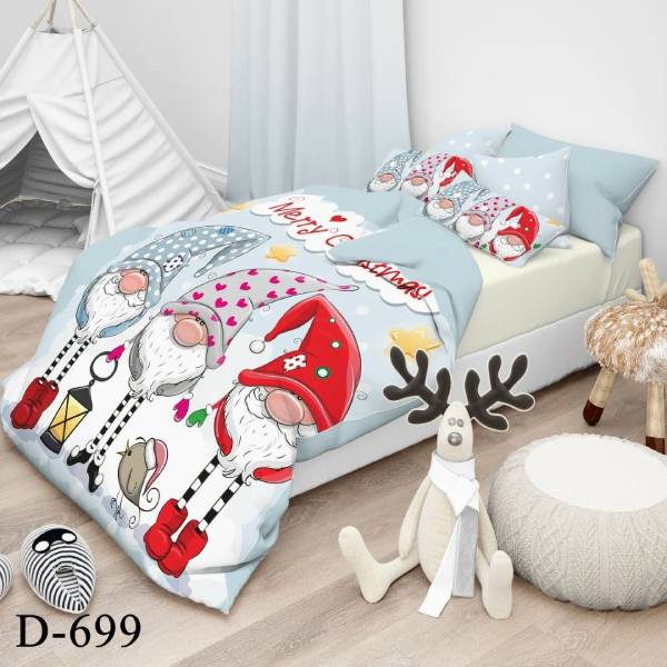 روتختی سه بعدی ساتن ابریشم ترک طرح کارتونی - کد 699 D