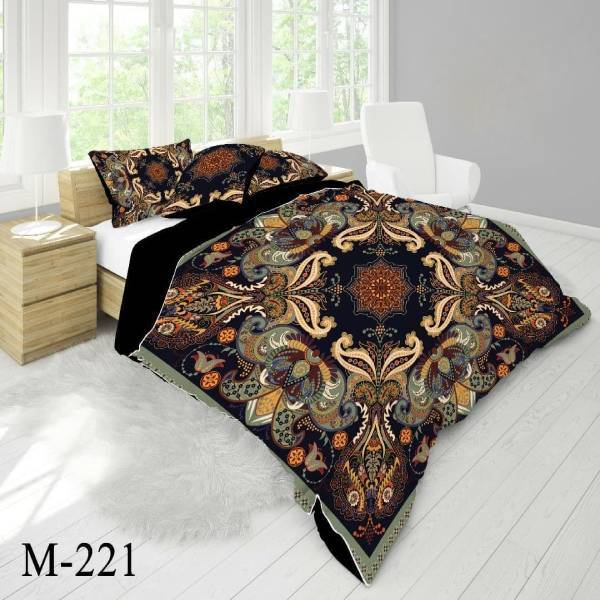 روتختی سه بعدی ساتن ابریشم ترک طرح کلاسیک - کد M 221