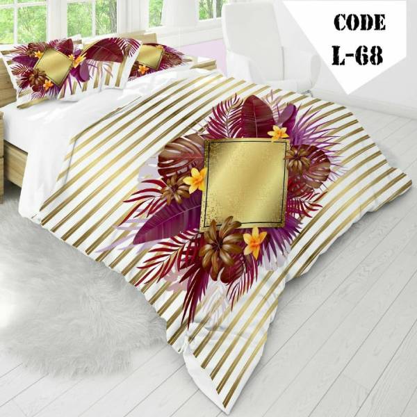 روتختی سه بعدی ساتن ابریشم ترک طرح گلدار - کد 68