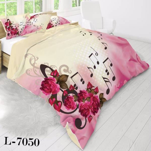 روتختی سه بعدی ساتن ابریشم ترک طرح گلدار - کد 7050
