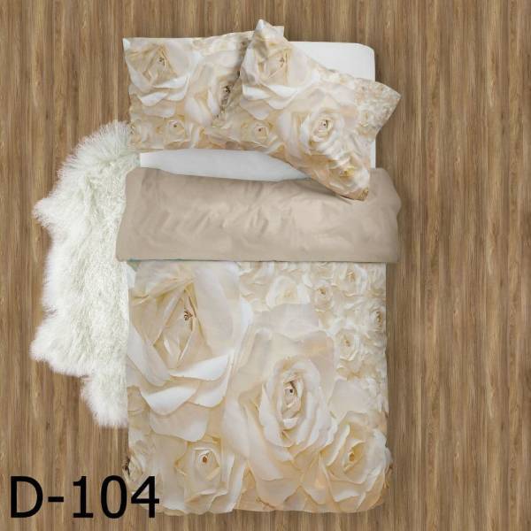 روتختی سه بعدی ساتن ابریشم ترک طرح گلدار - کد D 104