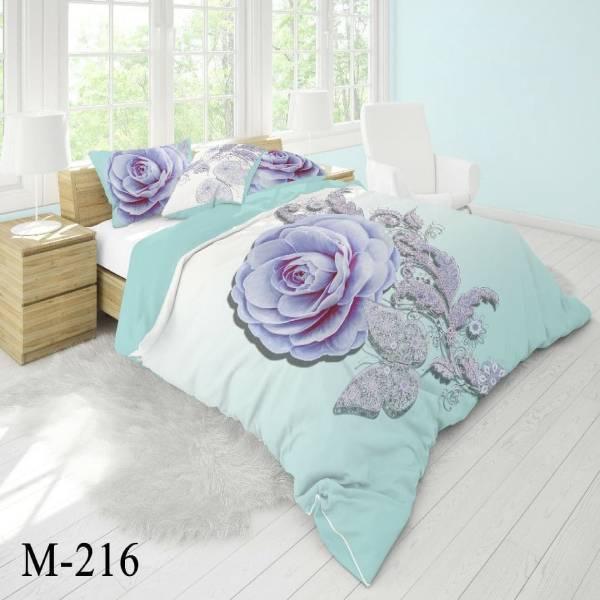 روتختی سه بعدی ساتن ابریشم ترک طرح گلدار - کد M 216