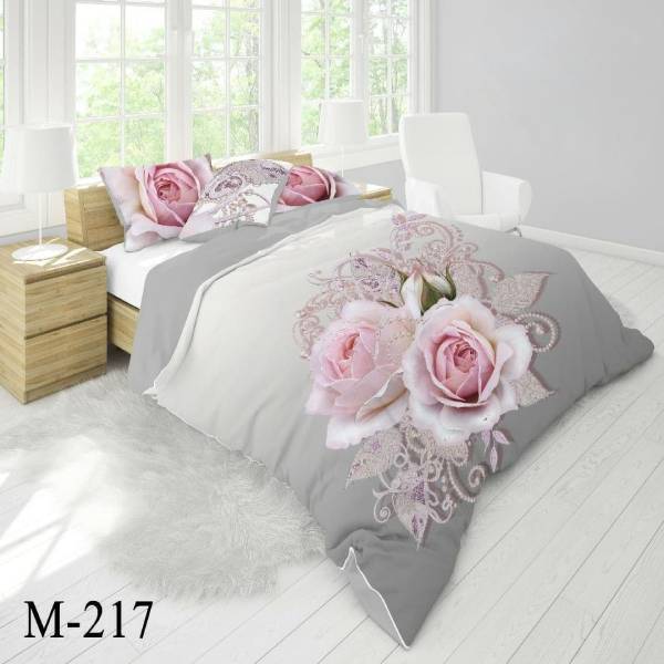 روتختی سه بعدی ساتن ابریشم ترک طرح گلدار - کد M 217