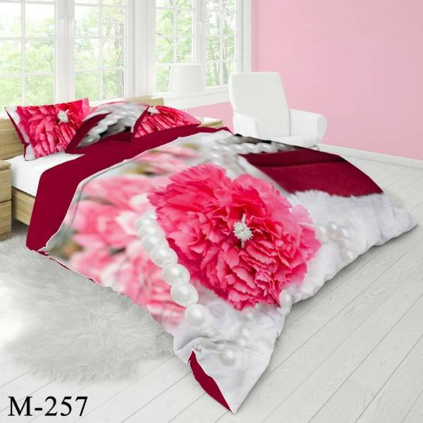 روتختی سه بعدی ساتن ابریشم ترک طرح گلدار - کد M 257
