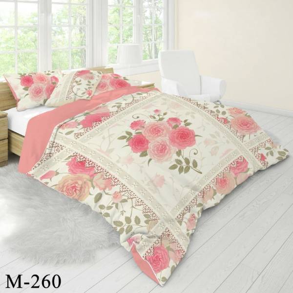 روتختی سه بعدی ساتن ابریشم ترک طرح گلدار - کد M 260
