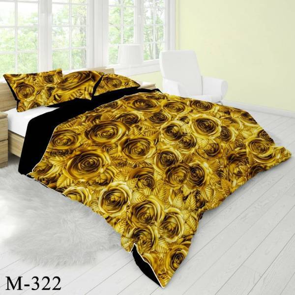 روتختی سه بعدی ساتن ابریشم ترک طرح گلدار - کد M 322
