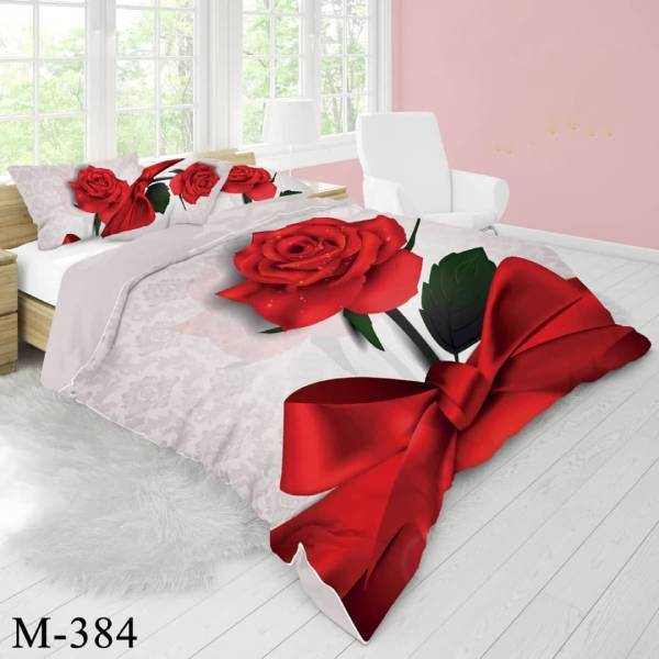 روتختی سه بعدی ساتن ابریشم ترک طرح گلدار - کد M 384