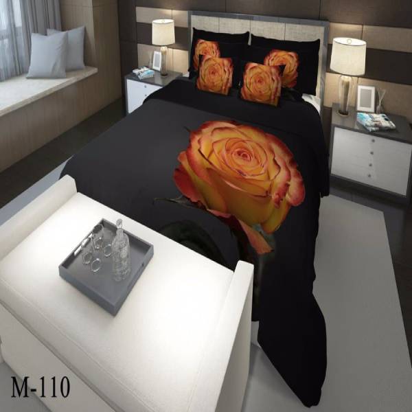 روتختی سه بعدی ساتن ابریشم ترک طرح گلدار - کد M 110