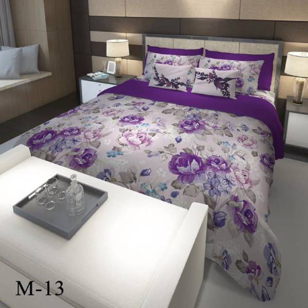 روتختی سه بعدی ساتن ابریشم ترک طرح گلدار - کد M 13
