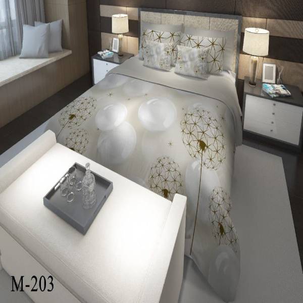 روتختی سه بعدی ساتن ابریشم ترک طرح گلدار - کد M 203