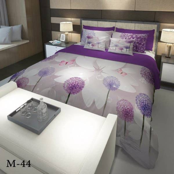 روتختی سه بعدی ساتن ابریشم ترک طرح گلدار - کد M 44