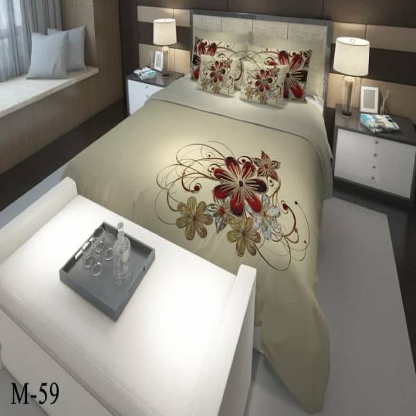 روتختی سه بعدی ساتن ابریشم ترک طرح گلدار - کد M 59