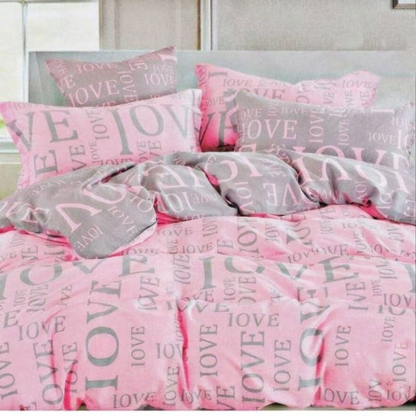 روتختی نخ پنبه ترک طرحدار طوسی صورتی کد- 022