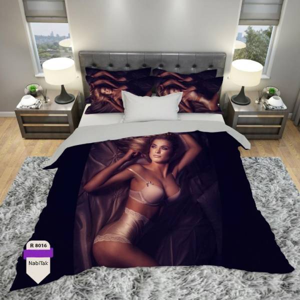 روتختی سه بعدی نخ پنبه میکروتنسل ترک طرح خاص - کد R 8016
