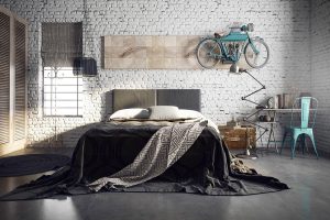 طراحی اتاق خواب به سبک صنعتی