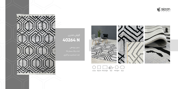 فرش ماشینی مدرن سیزان کاشان - کد ویانا 40264 - Image 2