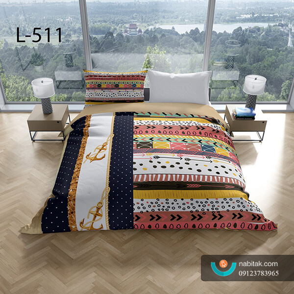 روتختی سه بعدی نخ پنبه میکروتنسل ترک طرح مدرن - کد L 511