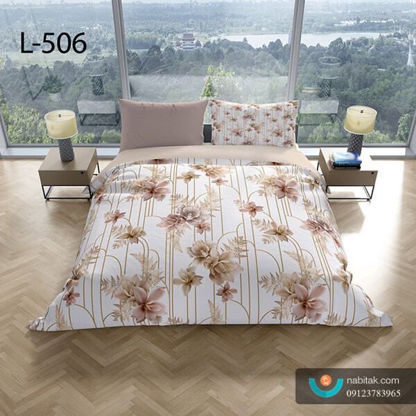 روتختی سه بعدی نخ پنبه میکروتنسل ترک طرح گلدار - کد L 506