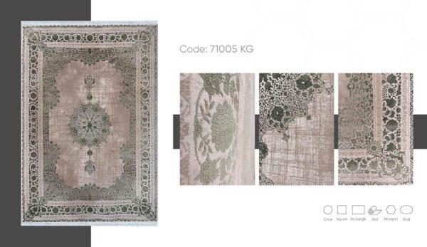 فرش ماشینی مدرن سیزان کاشان - کد آیسان 71005KG - Image 2