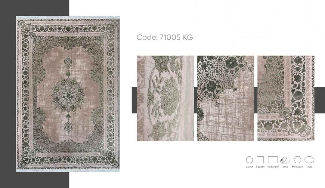 فرش ماشینی مدرن سیزان کاشان - کد آیسان 71005KG - Image 2