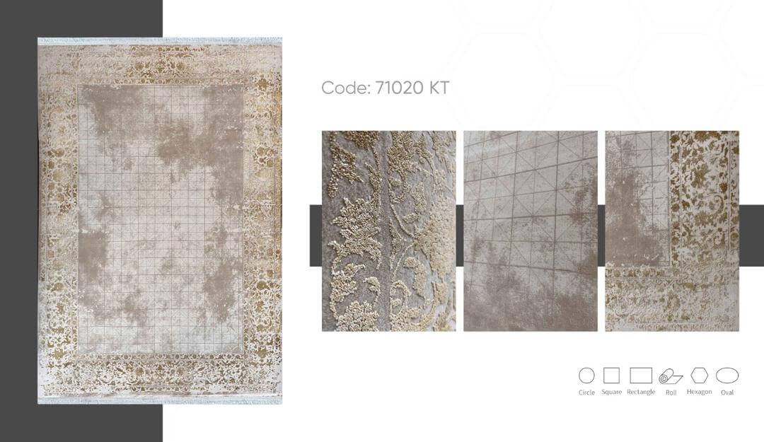 فرش ماشینی مدرن سیزان کاشان - کد آیسان 71020KT - Image 2