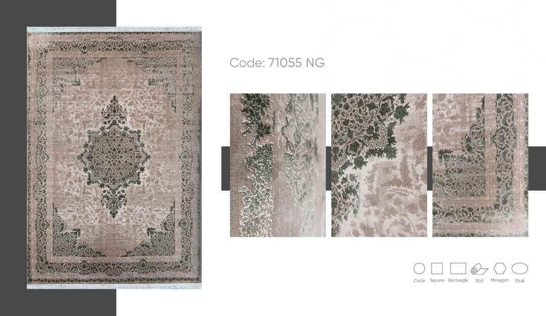 فرش ماشینی مدرن سیزان کاشان - کد آیسان 71055NG - Image 2