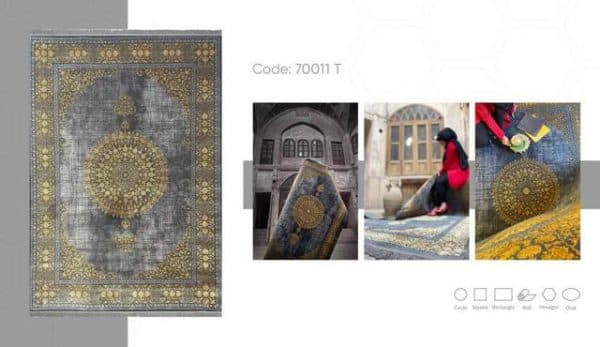 فرش ماشینی مدرن سیزان کاشان - کد آرین 70011t - Image 2