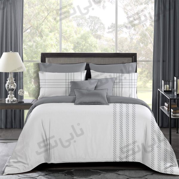 روتختی سه بعدی کتان مخمل مدیترانه ای طرح راه راه - کد nt0008