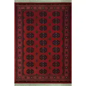 فرش ماشینی فرش رادین طرح بلوچ 9 زمینه اناری