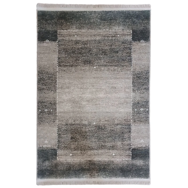 فرش ماشینی رادین طرح گبه کد 1001 رنگ زمینه طوسی