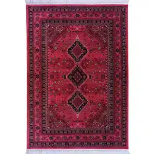 فرش ماشینی رادین اصفهان طرح بلوچ 5 رنگ زمینه اناری
