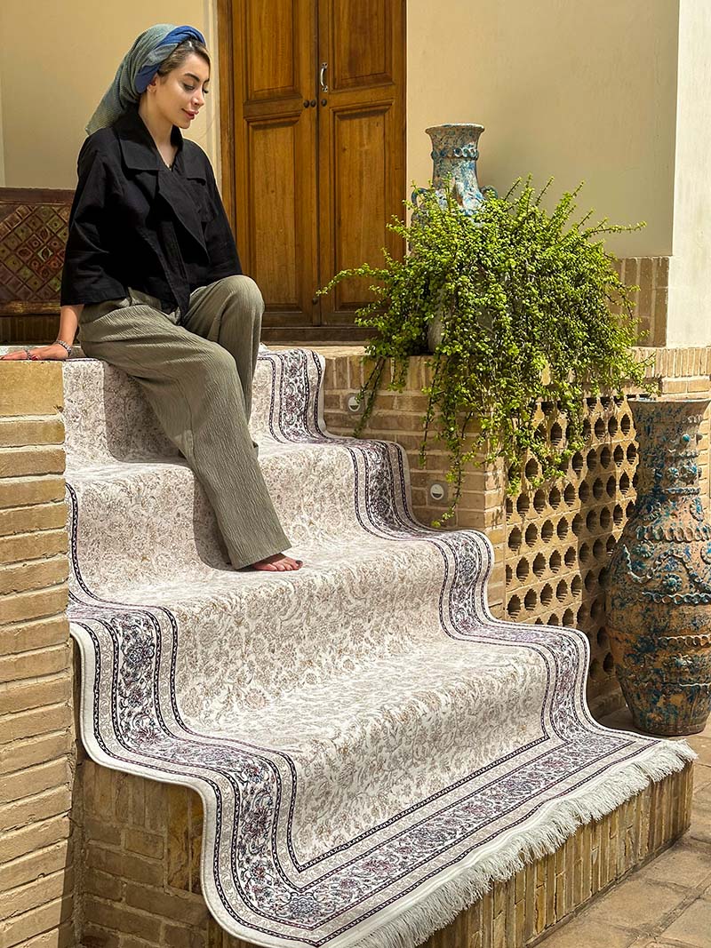 فرش ماشینی مدرن سیزان کاشان - کد رستا 12820 KT