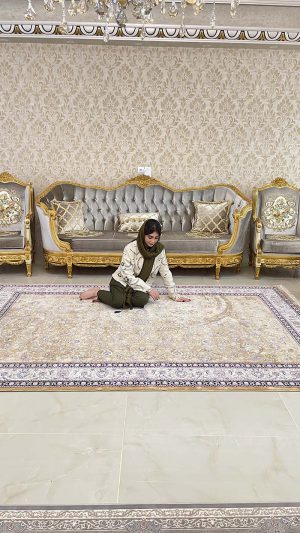 فرش ماشینی مدرن سیزان کاشان – کد رستا 12820 tk