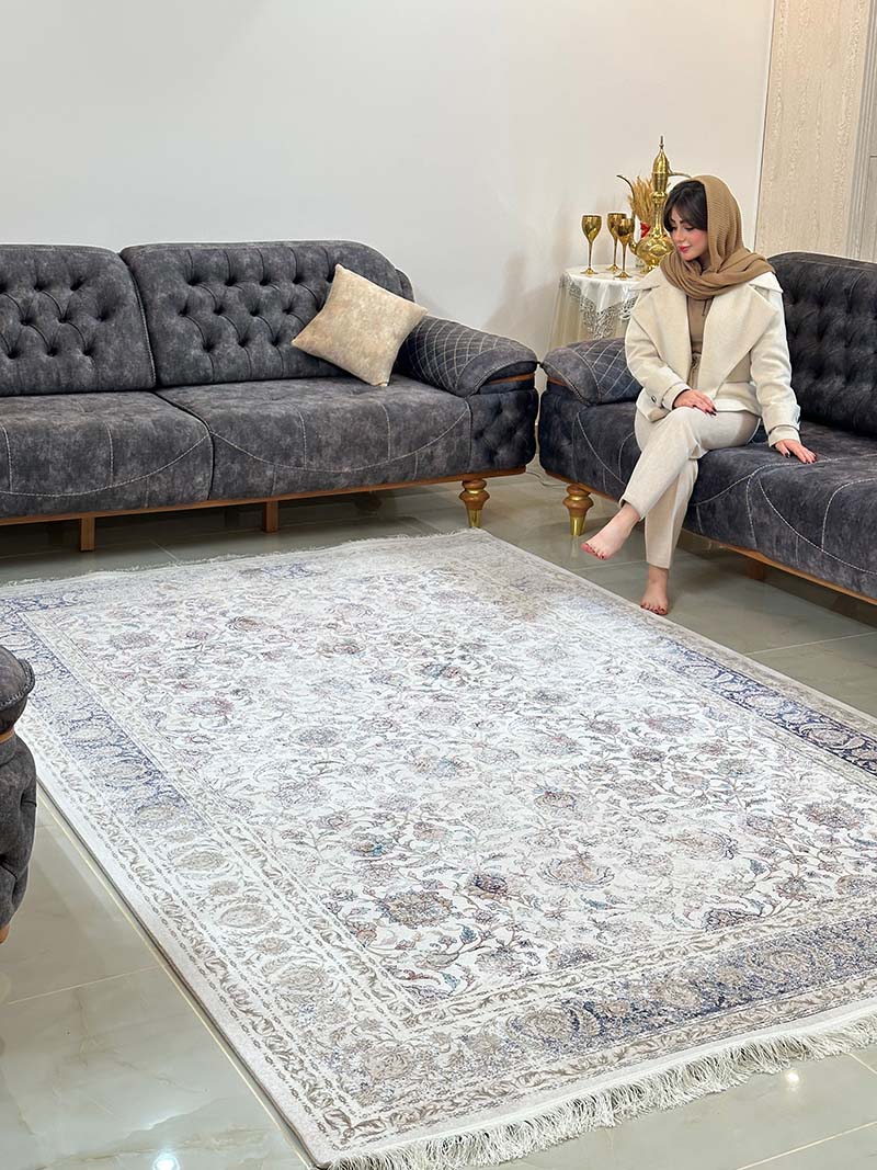 فرش ماشینی مدرن سیزان کاشان - کد رستا 12857 Ks