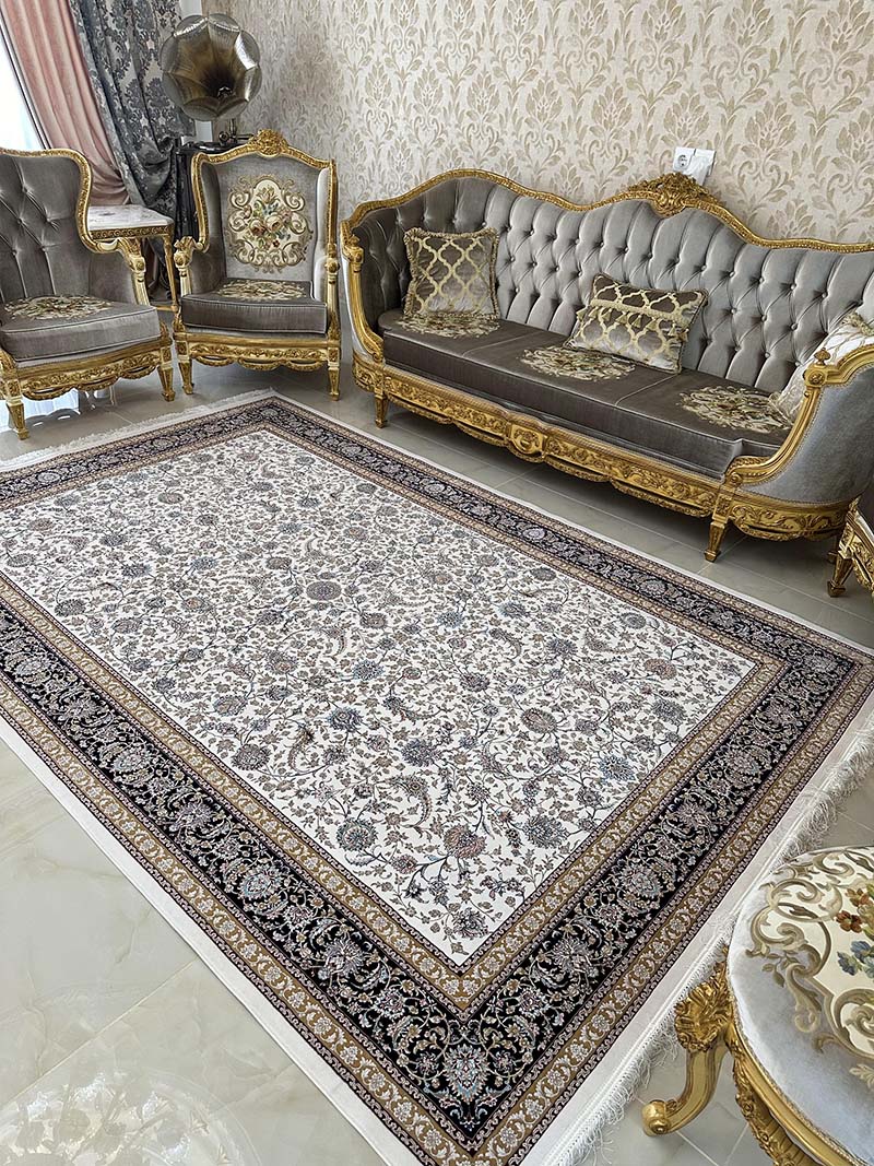 فرش ماشینی مدرن سیزان کاشان - کد رستا 12820 k