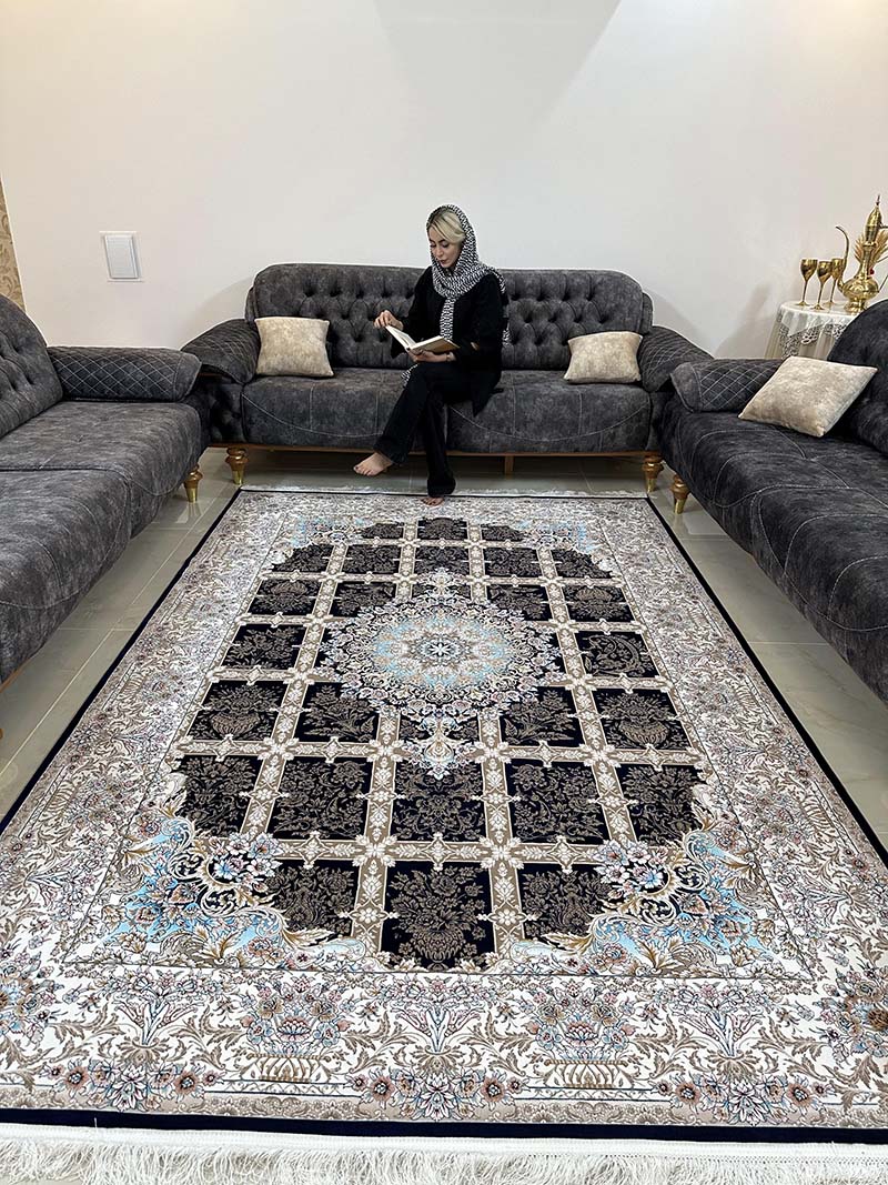 فرش ماشینی مدرن سیزان کاشان - کد رستا 12823 s