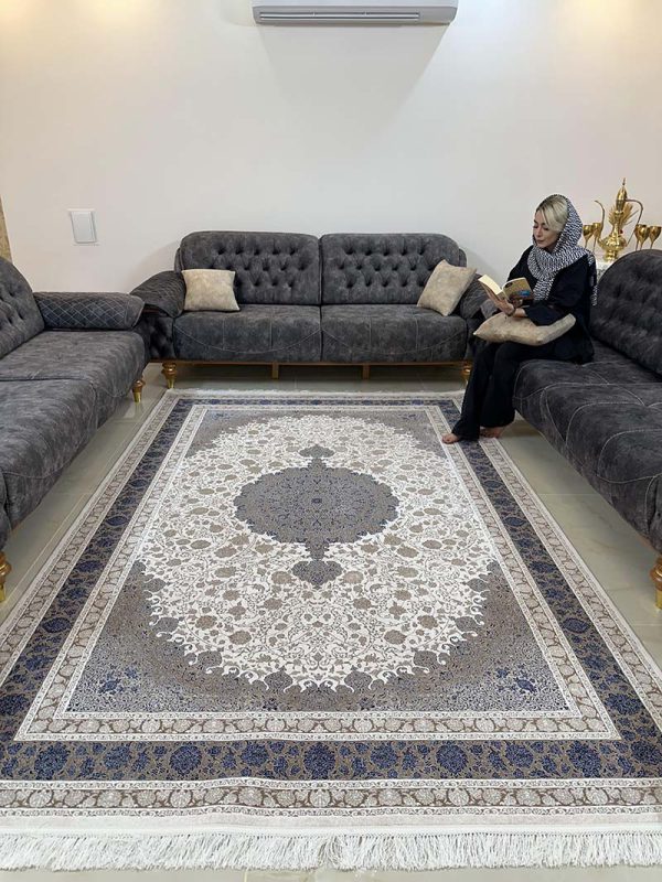 فرش ماشینی مدرن سیزان کاشان - کد رستا 12830ka