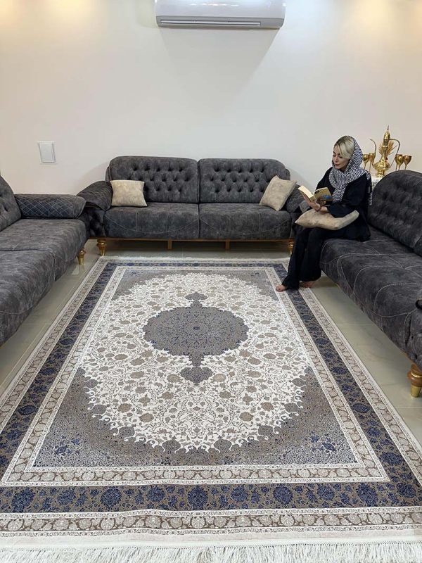 فرش ماشینی مدرن سیزان کاشان - کد رستا 12830ka